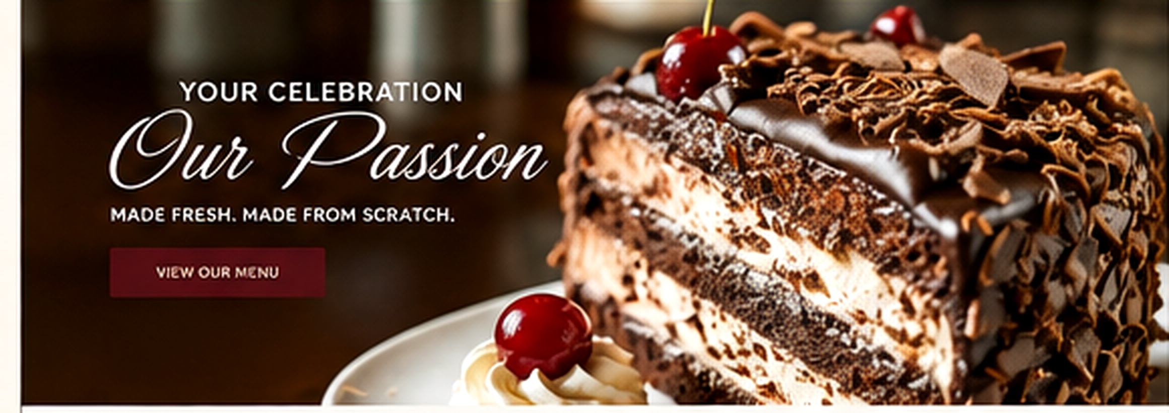 Elegant bakery cake presentation